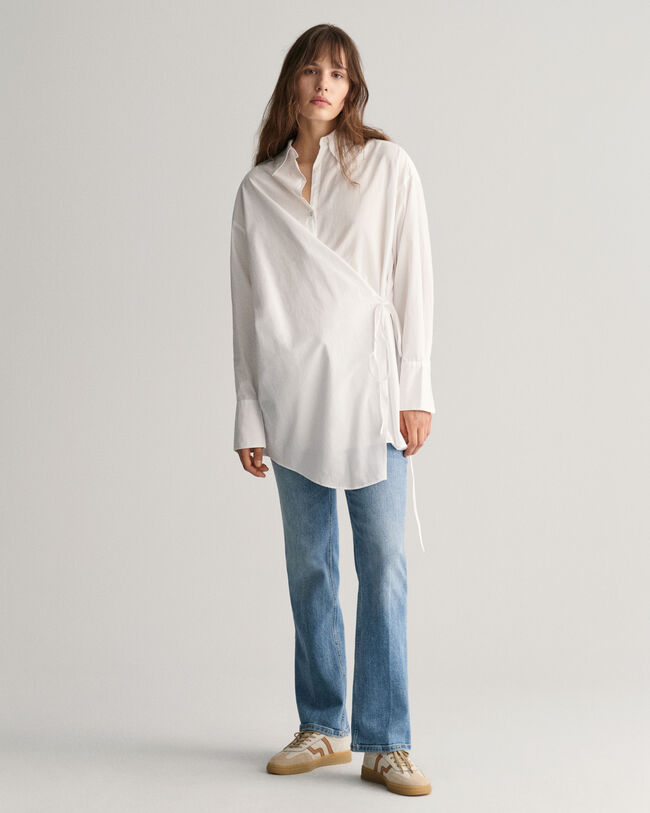 Oversized Wickelbluse