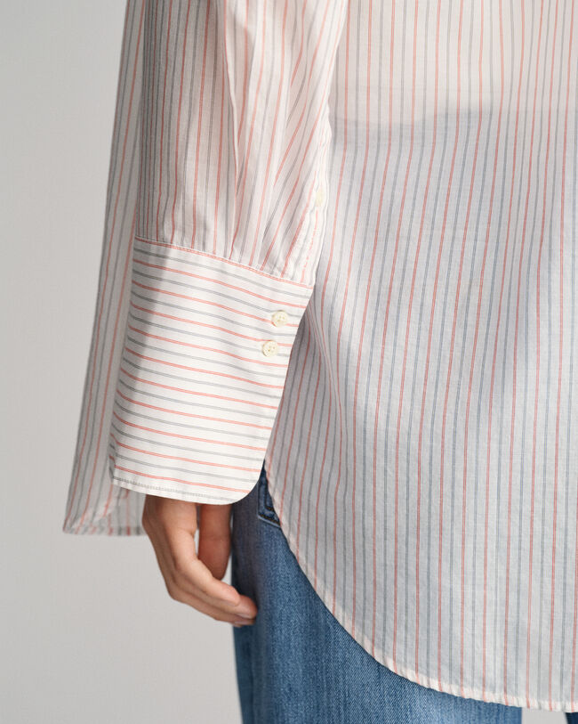 Gestreifte Relaxed Fit Bluse mit breiten Manschetten