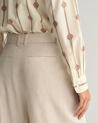 Regular Fit Monogram Baumwoll Voile Bluse mit Streifen