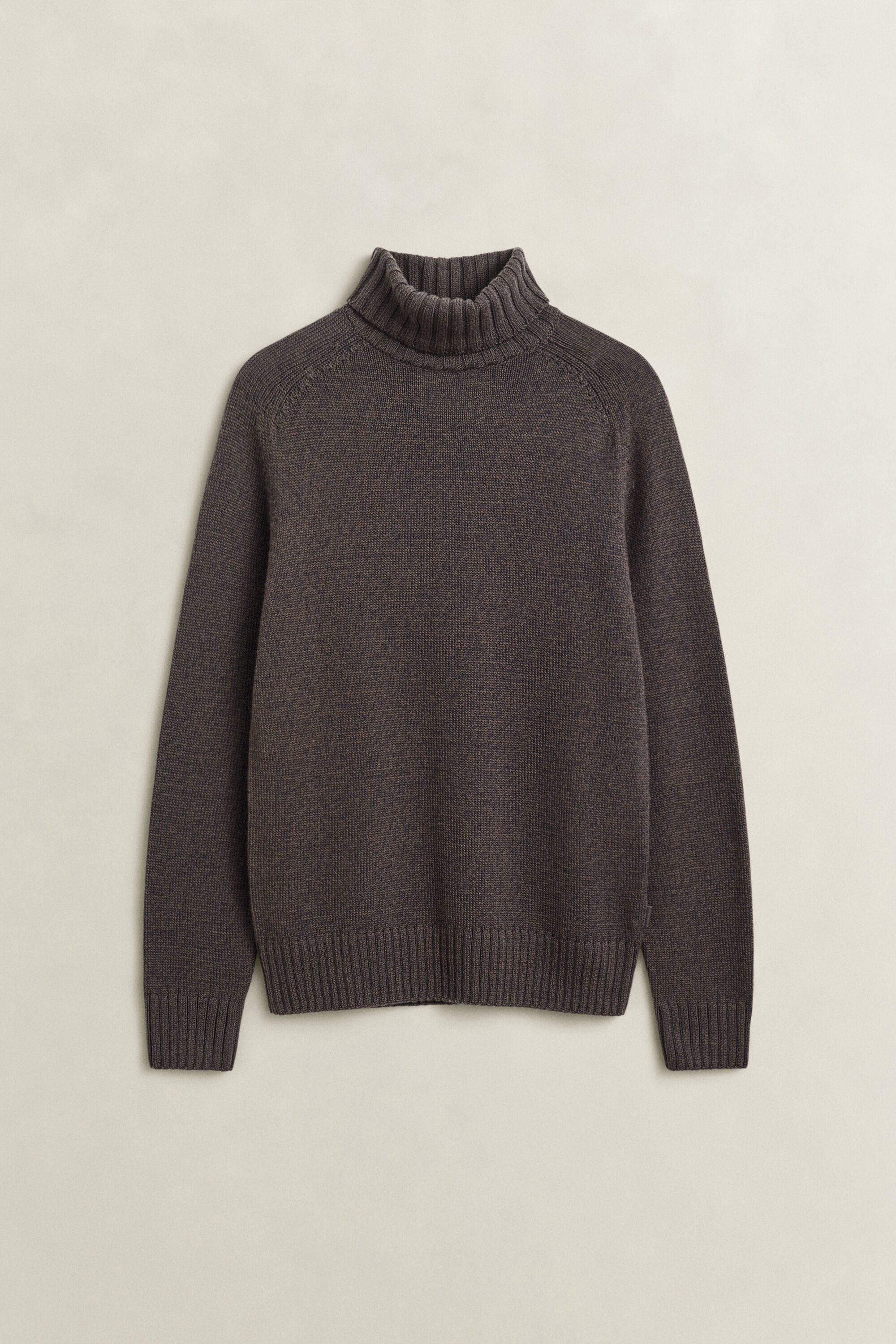 Pull col roulé en laine moulinée mélangée