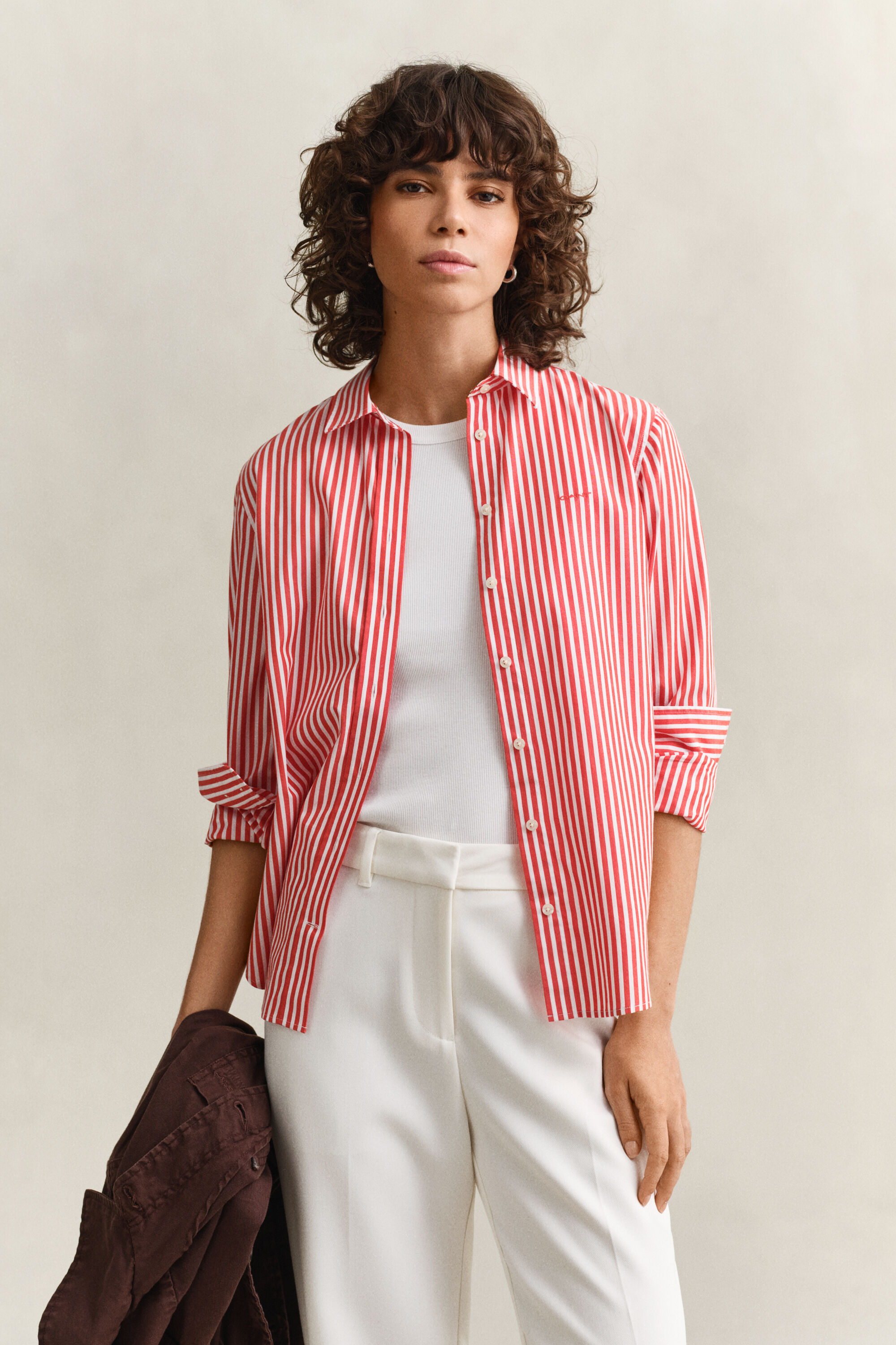 Camicia classica in popeline a righe regular fit