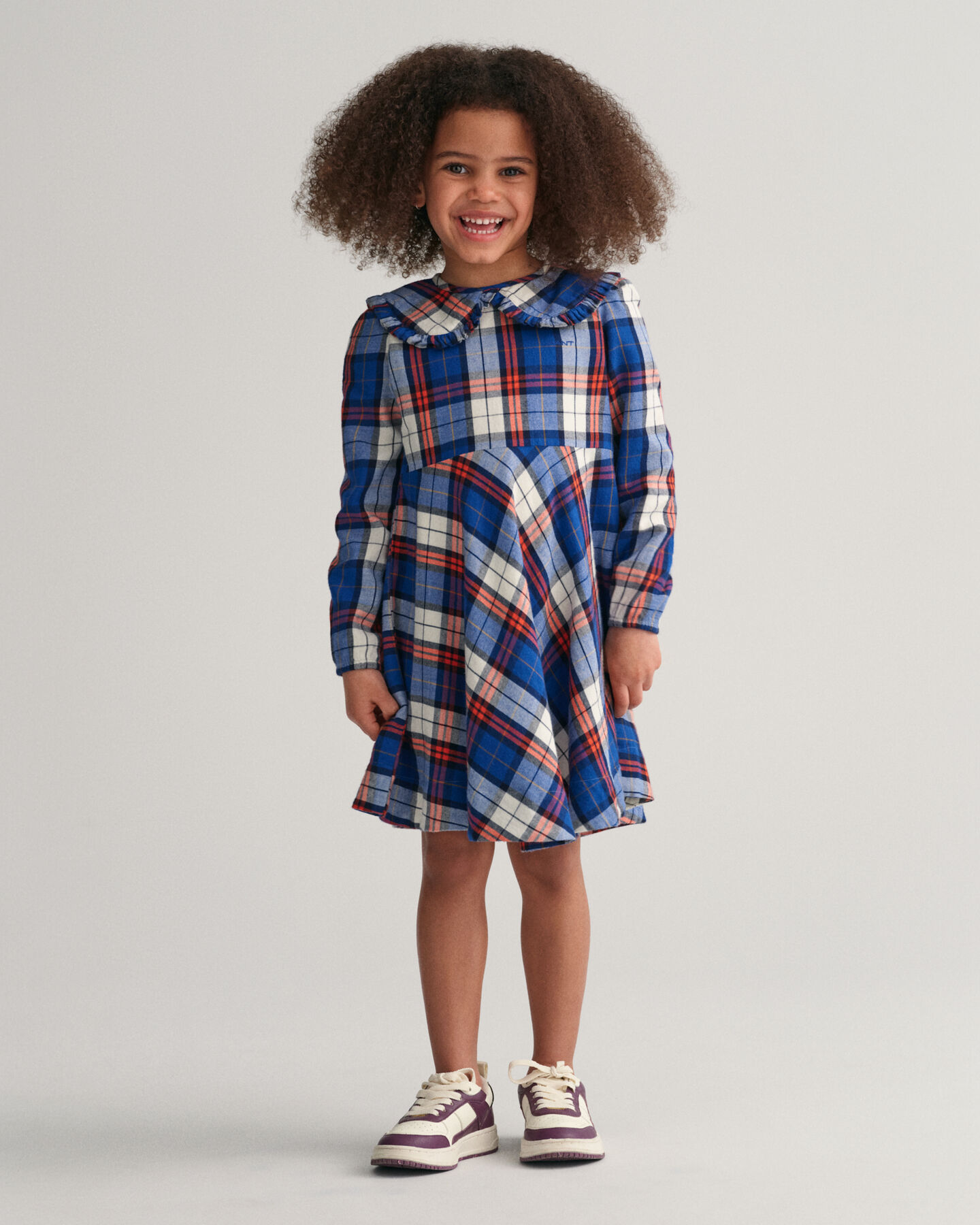 Girls Flanellkleid mit Karomuster