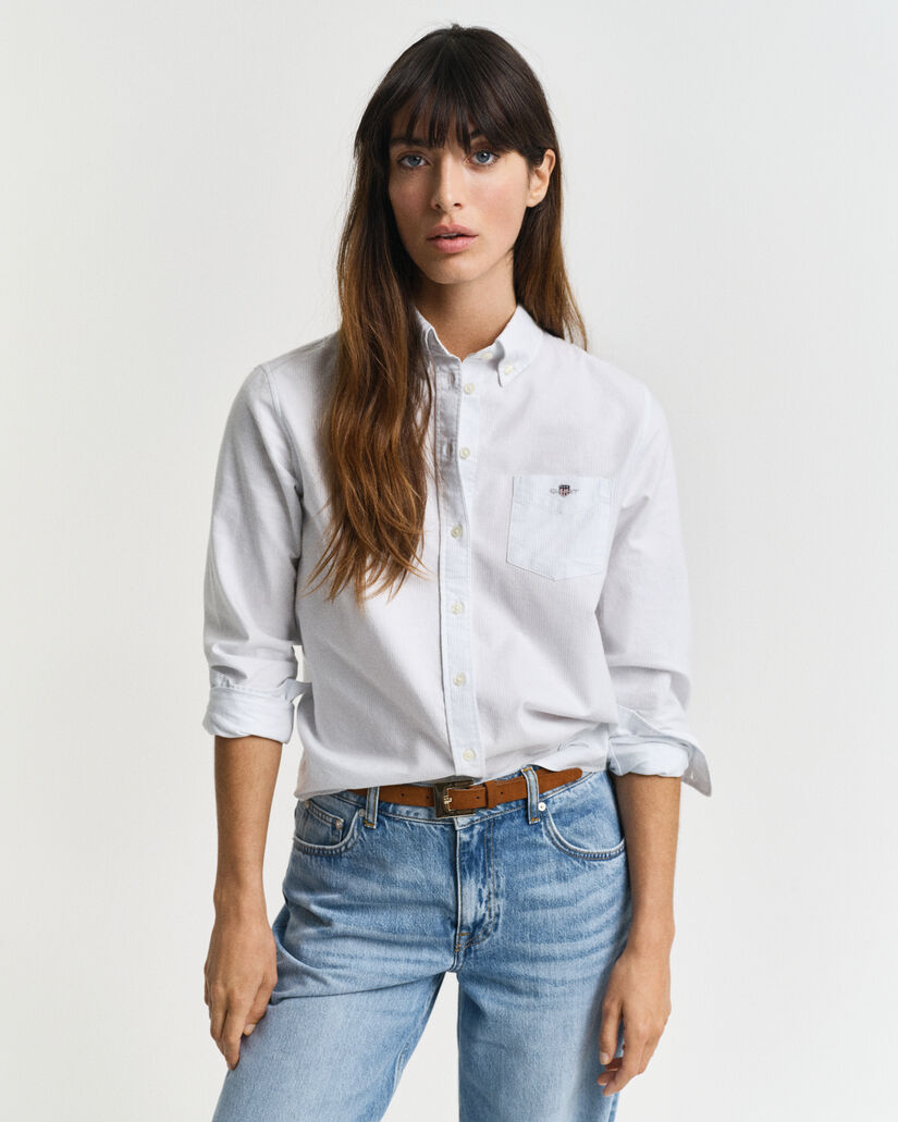 Regular Fit Classic Oxford-Bluse mit Streifen