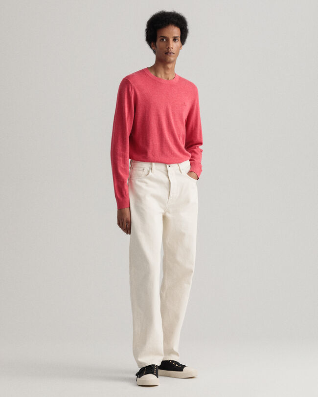 Baumwoll Kaschmir Rundhalspullover