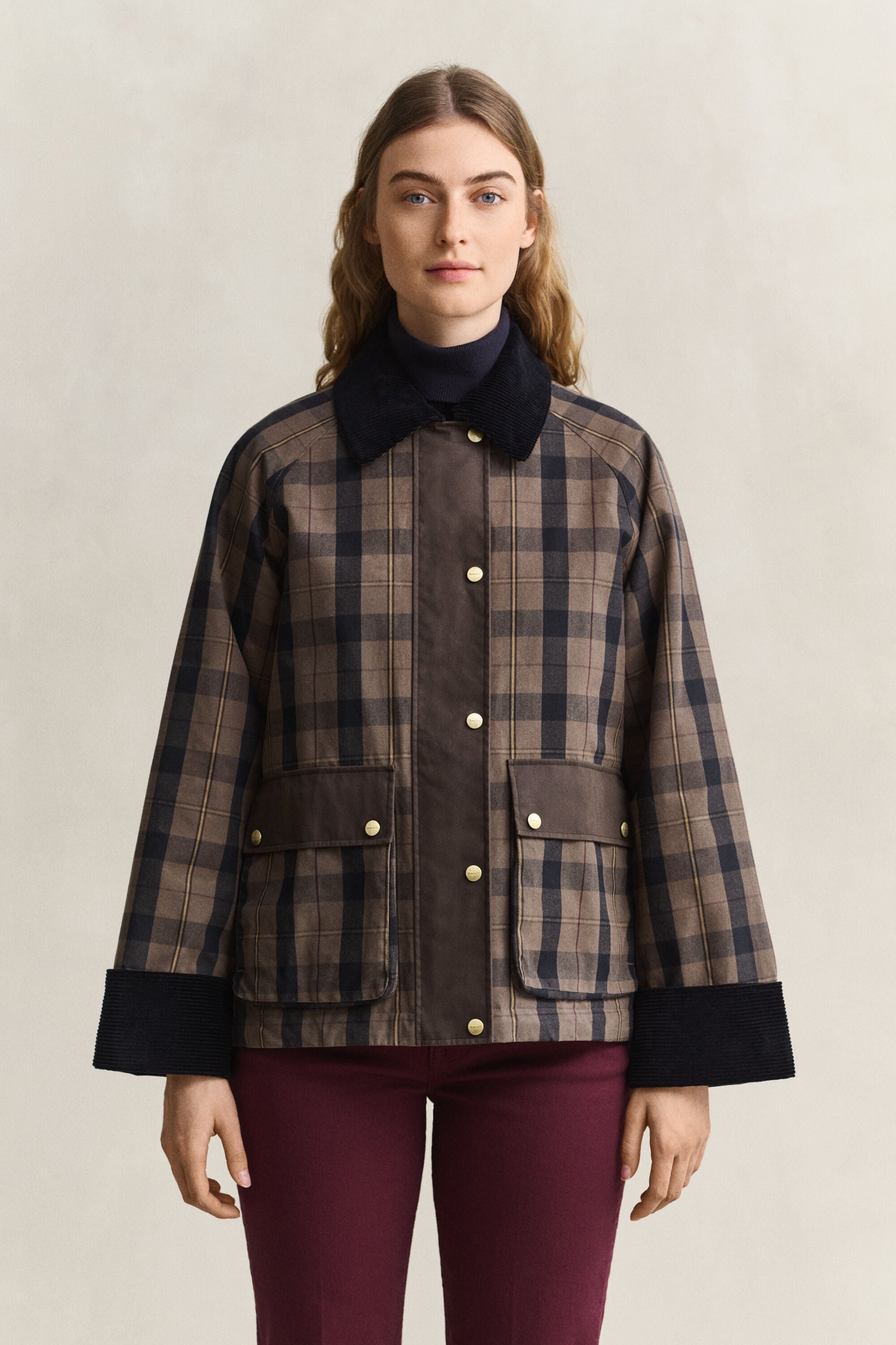 Check Waxed Jacket