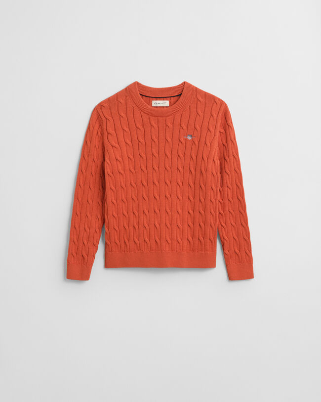 Kids Shield Zopfstrick Rundhalspullover aus Baumwolle