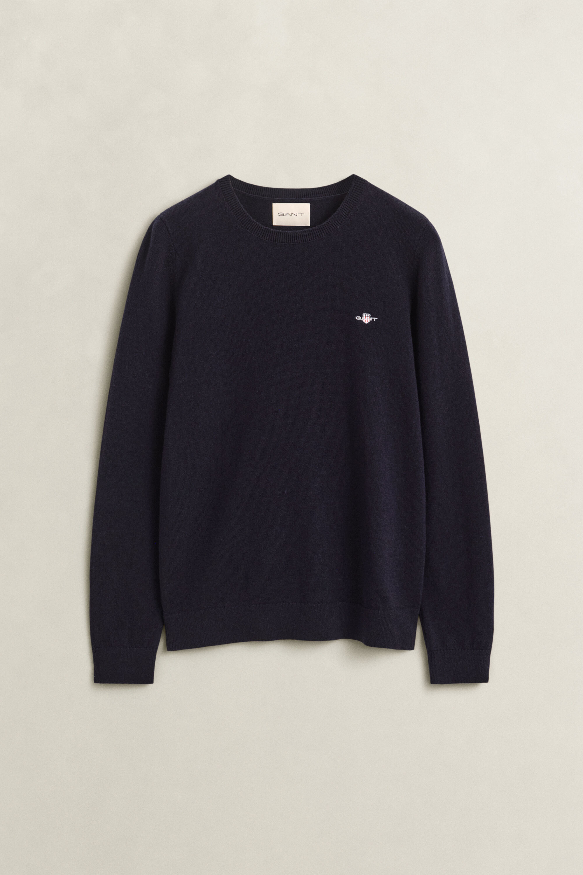 Maglia girocollo in lana e cotone