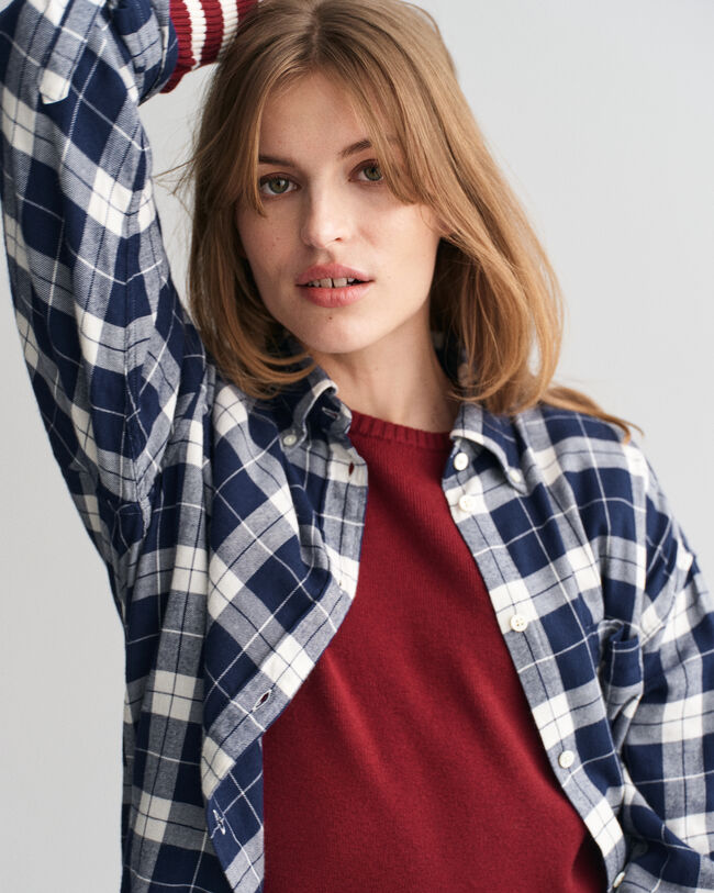 Oversized Flanellbluse mit Karomuster