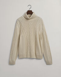 Teen Girls Rollkragenpullover mit Zopfmuster