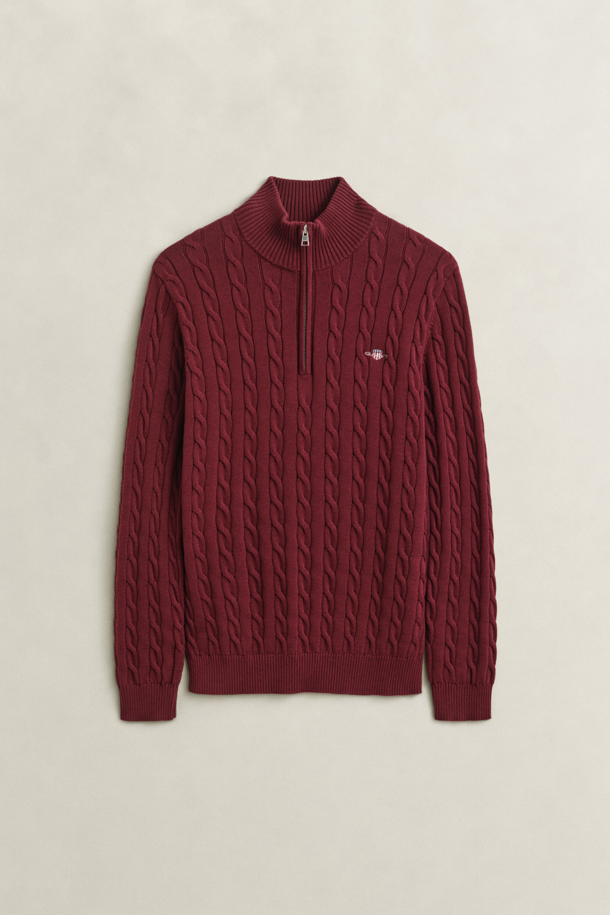 Cotton Cable Knit Half-Zip Sweater