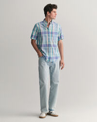 Farbenfrohes Regular Fit Madras Kurzarmhemd