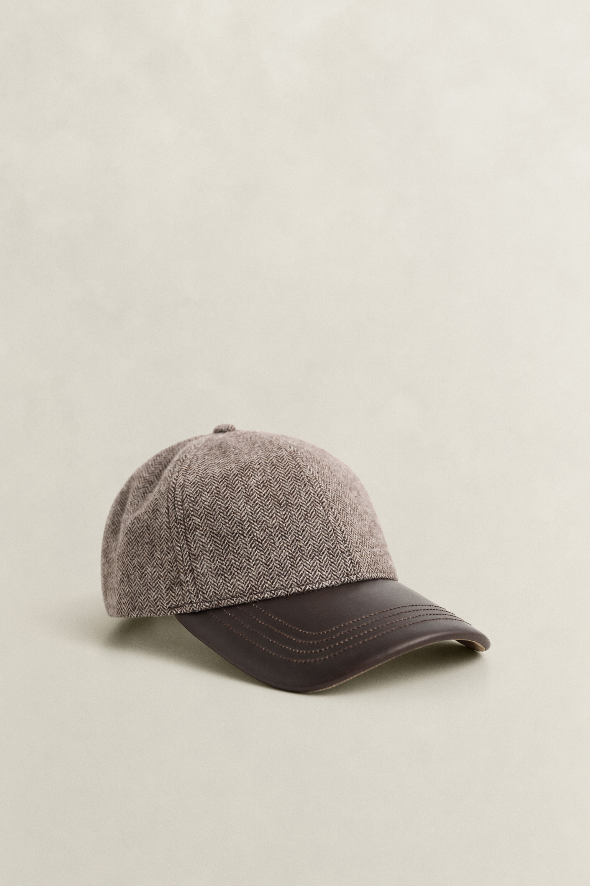 Leather Visor Wool Blend Cap