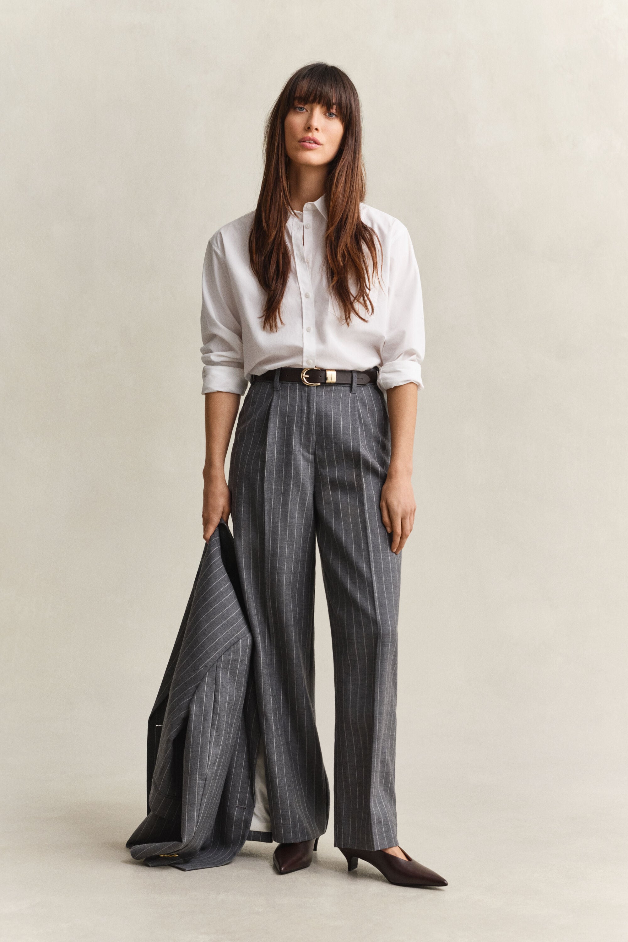 Pinstripe Wool Pants
