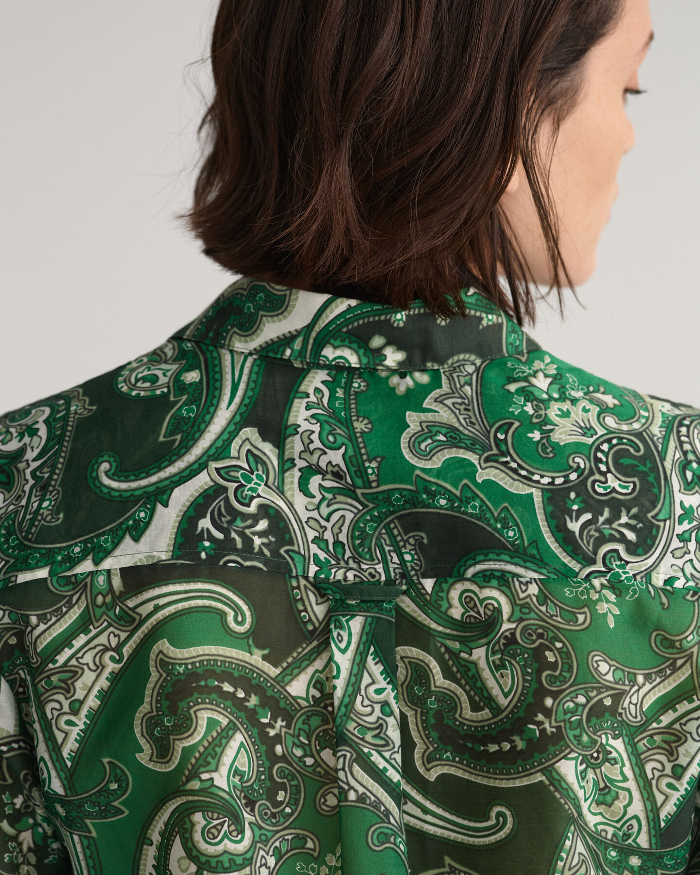 Regular Fit Paisley Bluse aus Baumwolle und Seide