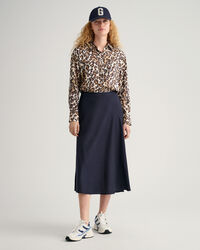 Relaxed Fit Modal-Bluse mit Leopardenmuster