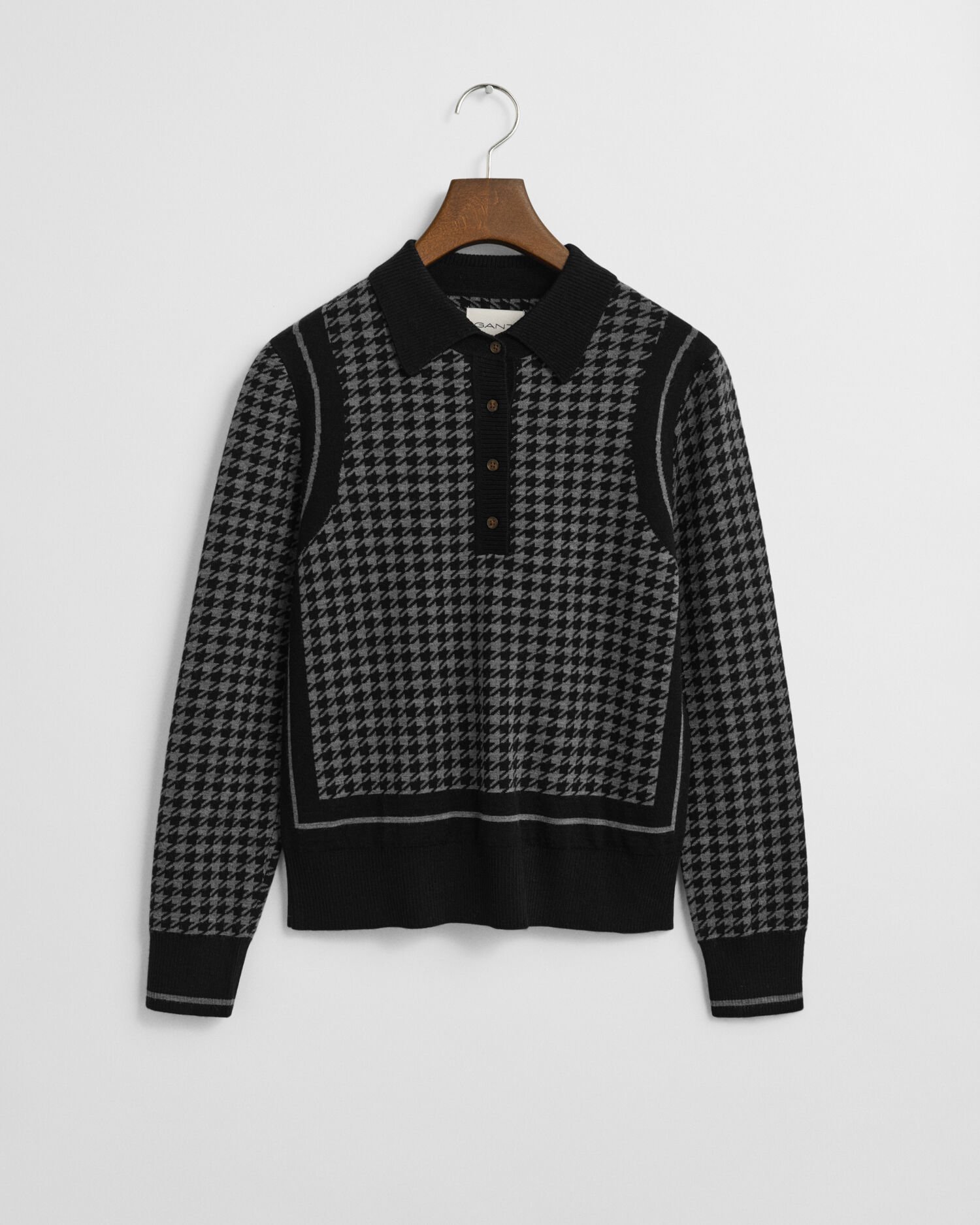 Houndstooth Jacquard Polopullover