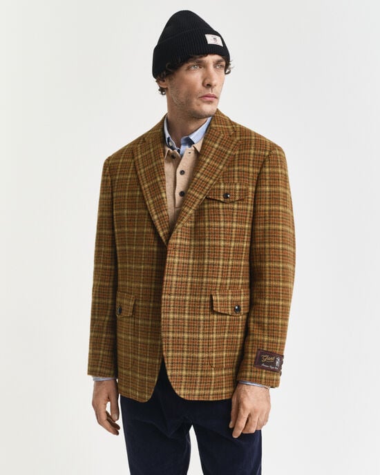Relaxed Fit Tweed-Sakko mit Karomuster