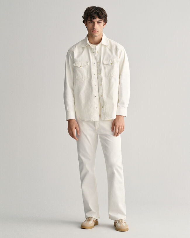 Weiße Loose Fit Jeans