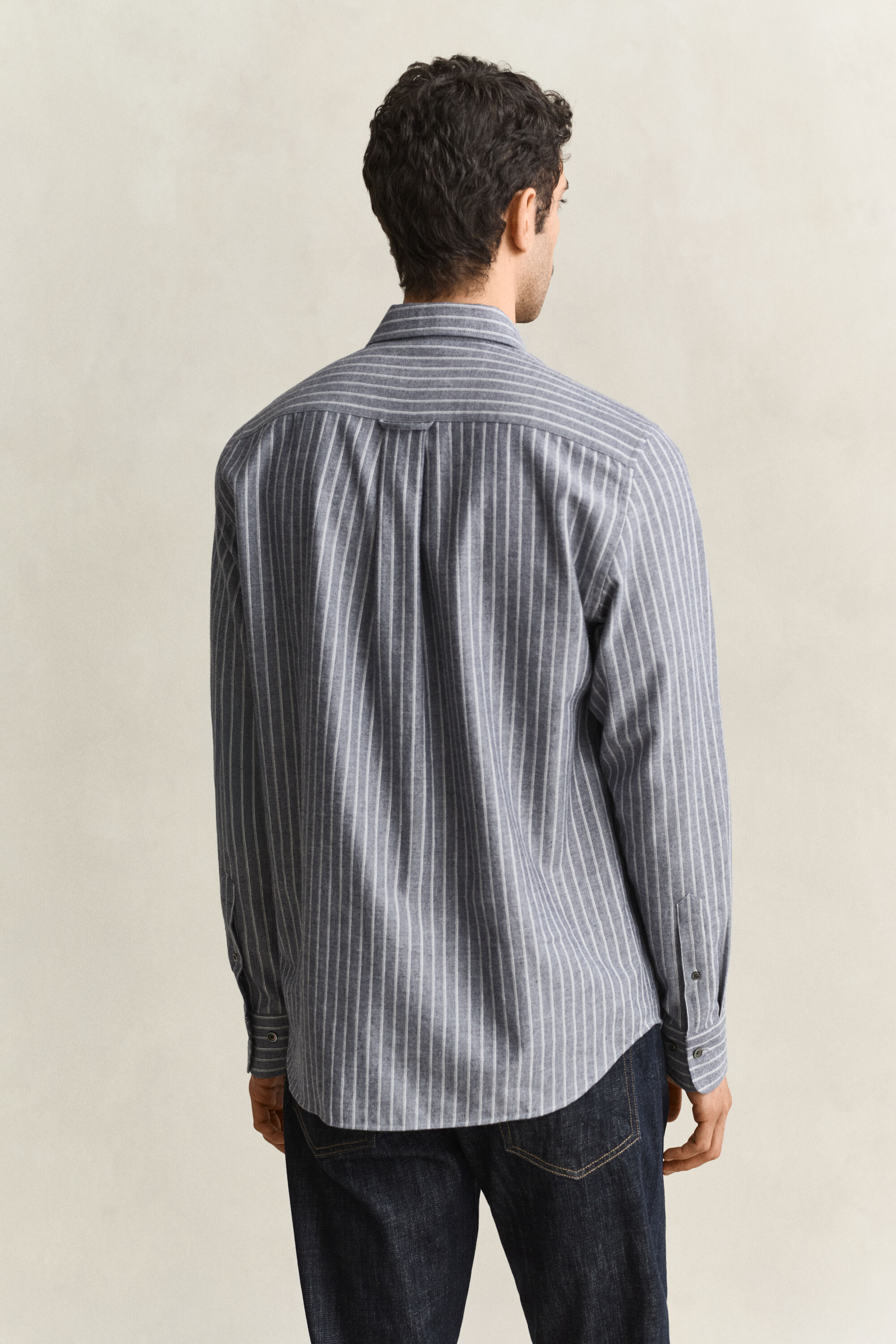Camicia in flanella mélange a righe