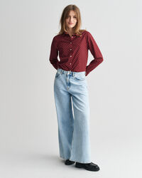 Regular Fit Bluse aus Baumwoll-Voile mit Punktemuster