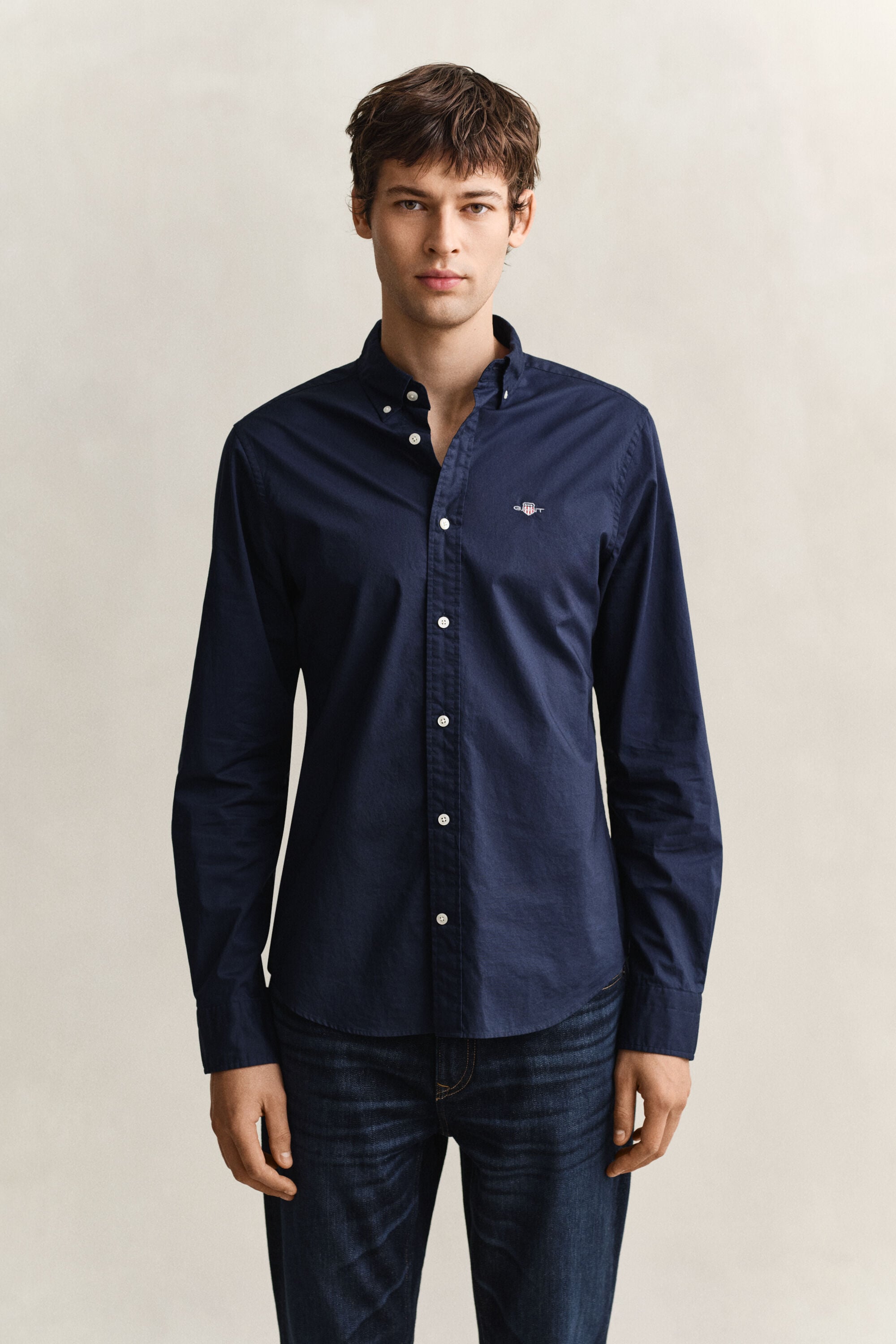 Camicia classica in popeline slim fit