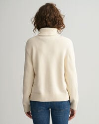 Teen Girls Rollkragenpullover mit Zopfmuster