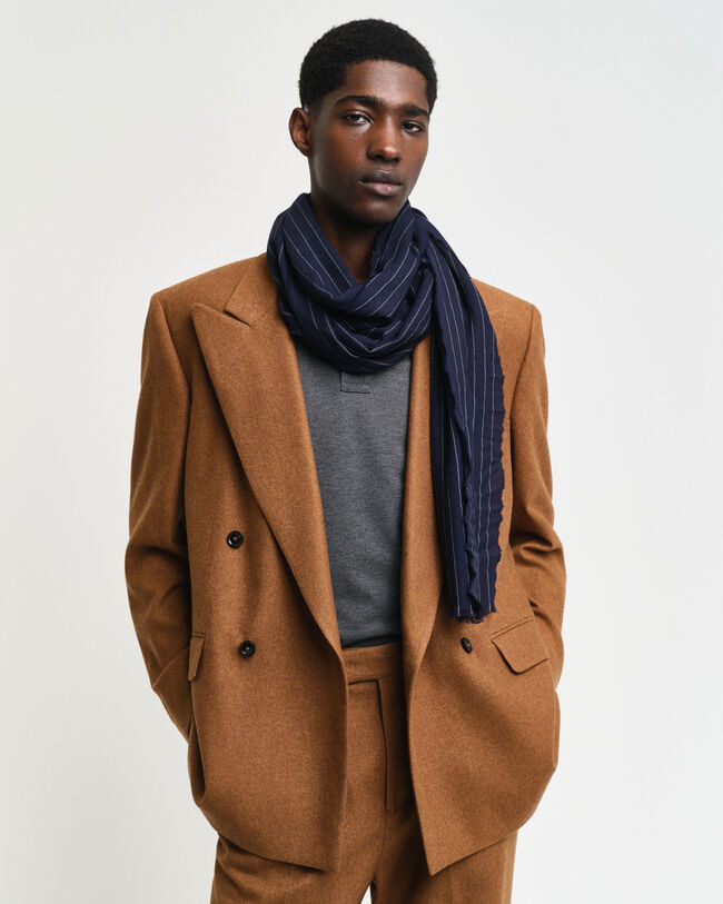 Pinstripe Schal aus extrafeiner Merinowolle