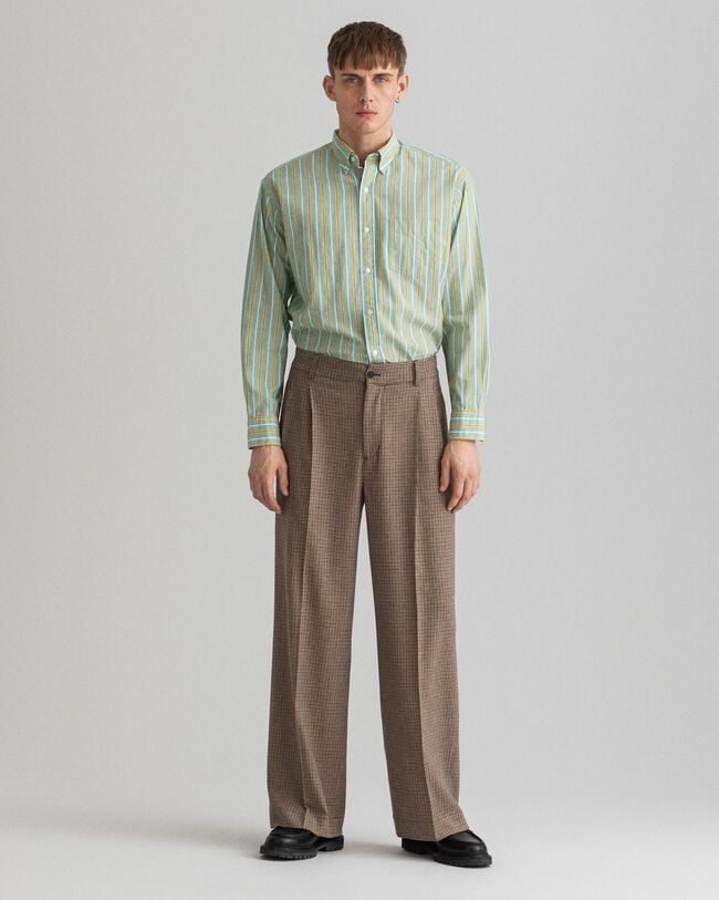 Karierte Anzughose mit Bundfalten