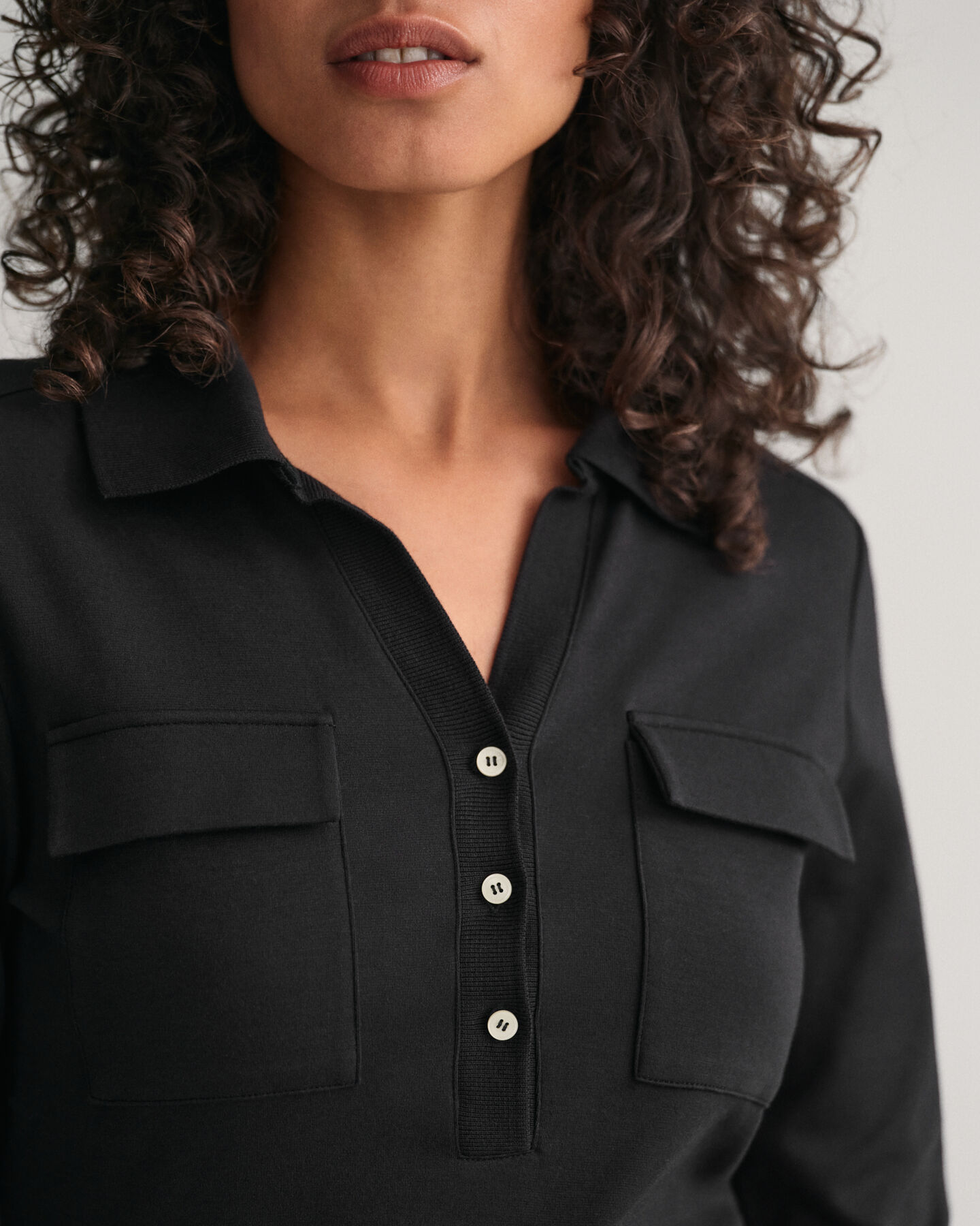 Slim Fit Jersey Polokleid