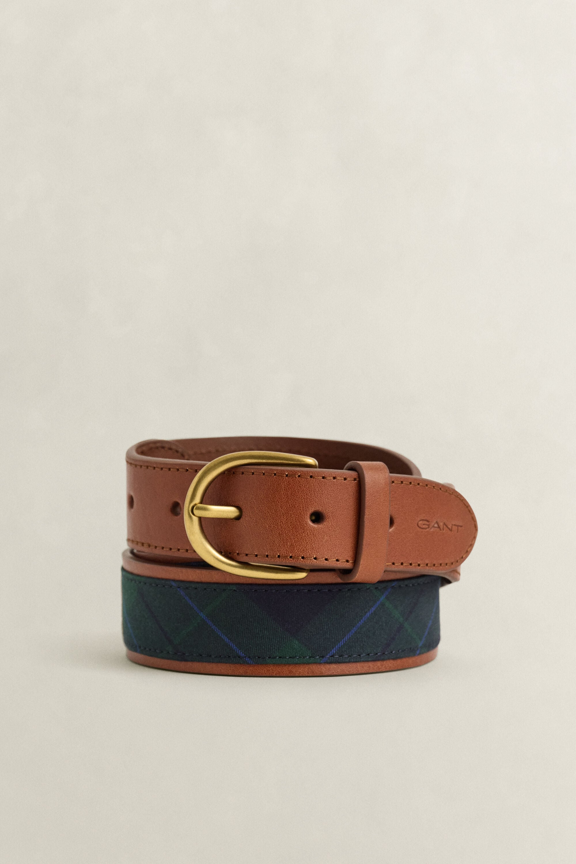 Checked Belt & Card Holder Gift Set