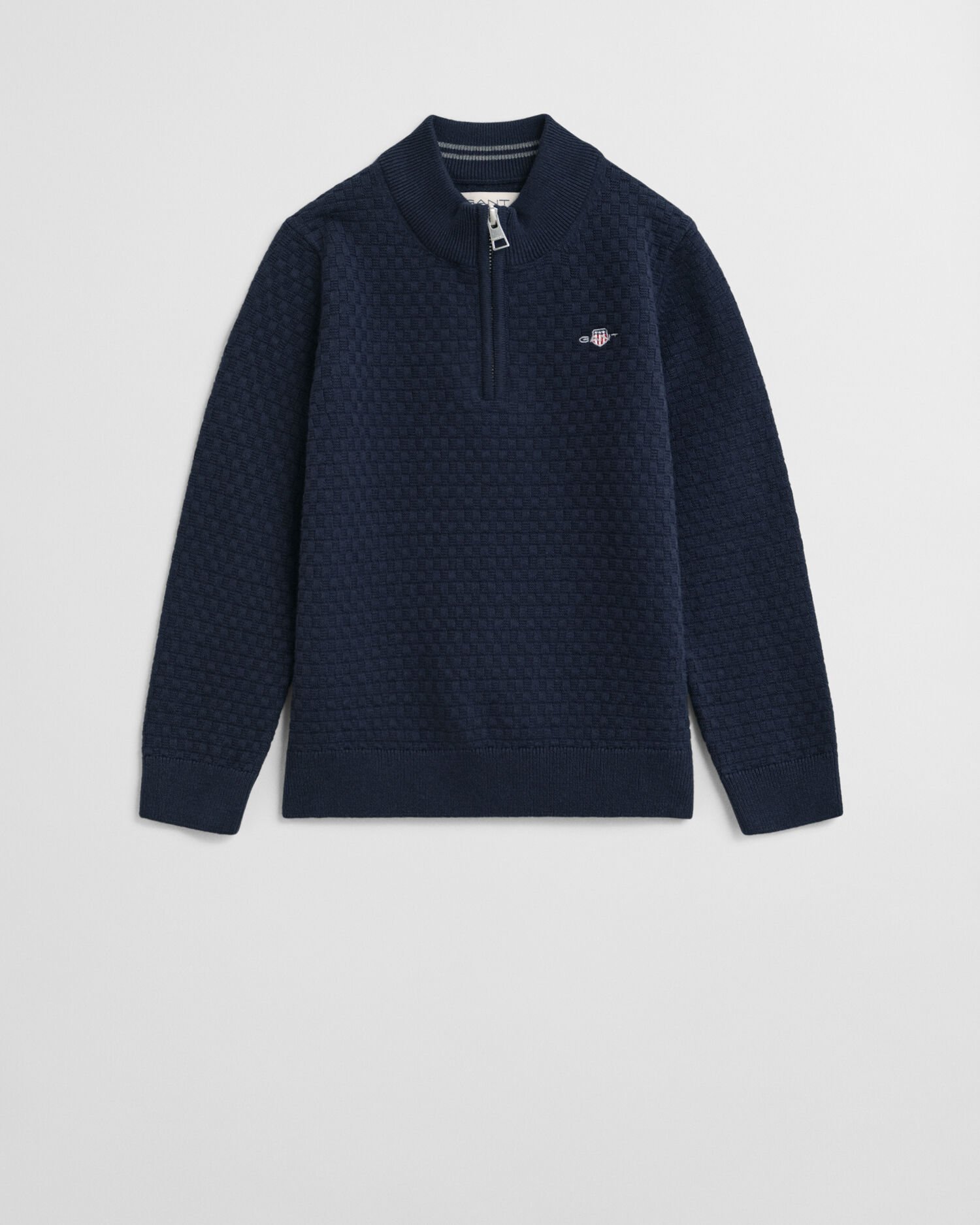 Kids Micro Textured Half-Zip Sweater