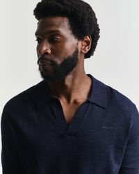 Kurzarm Polopullover aus Leinenmix