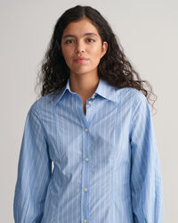 Midi-Hemdblusenkleid mit Streifen