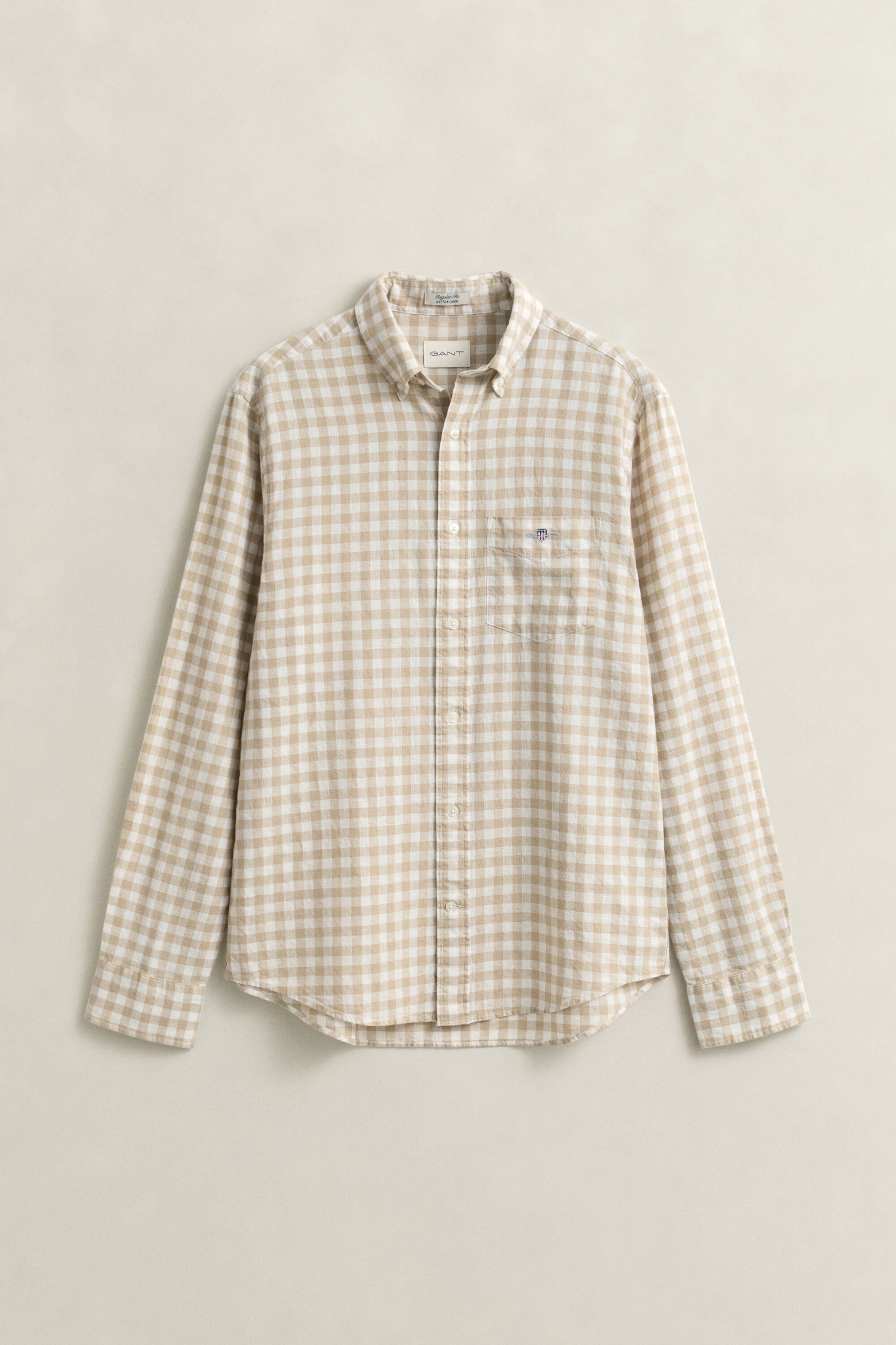 Gingham Hemd aus Leinenmix