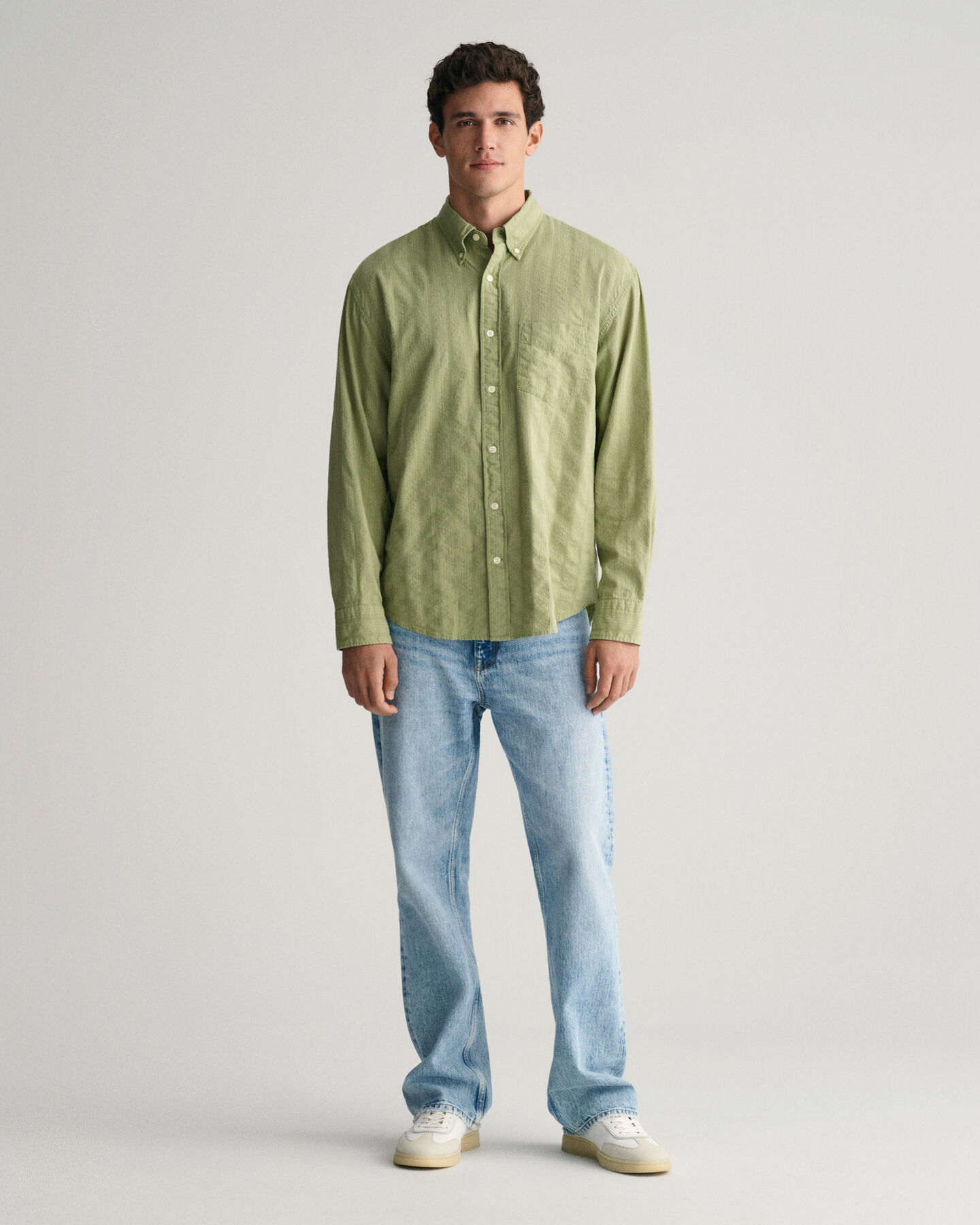 Relaxed Fit Dobby Stripe Hemd