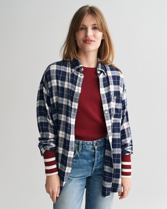 Oversized Flanellbluse mit Karomuster