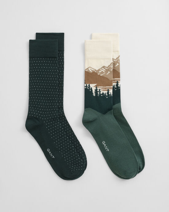 2er-Pack Mountain Scenery Socken