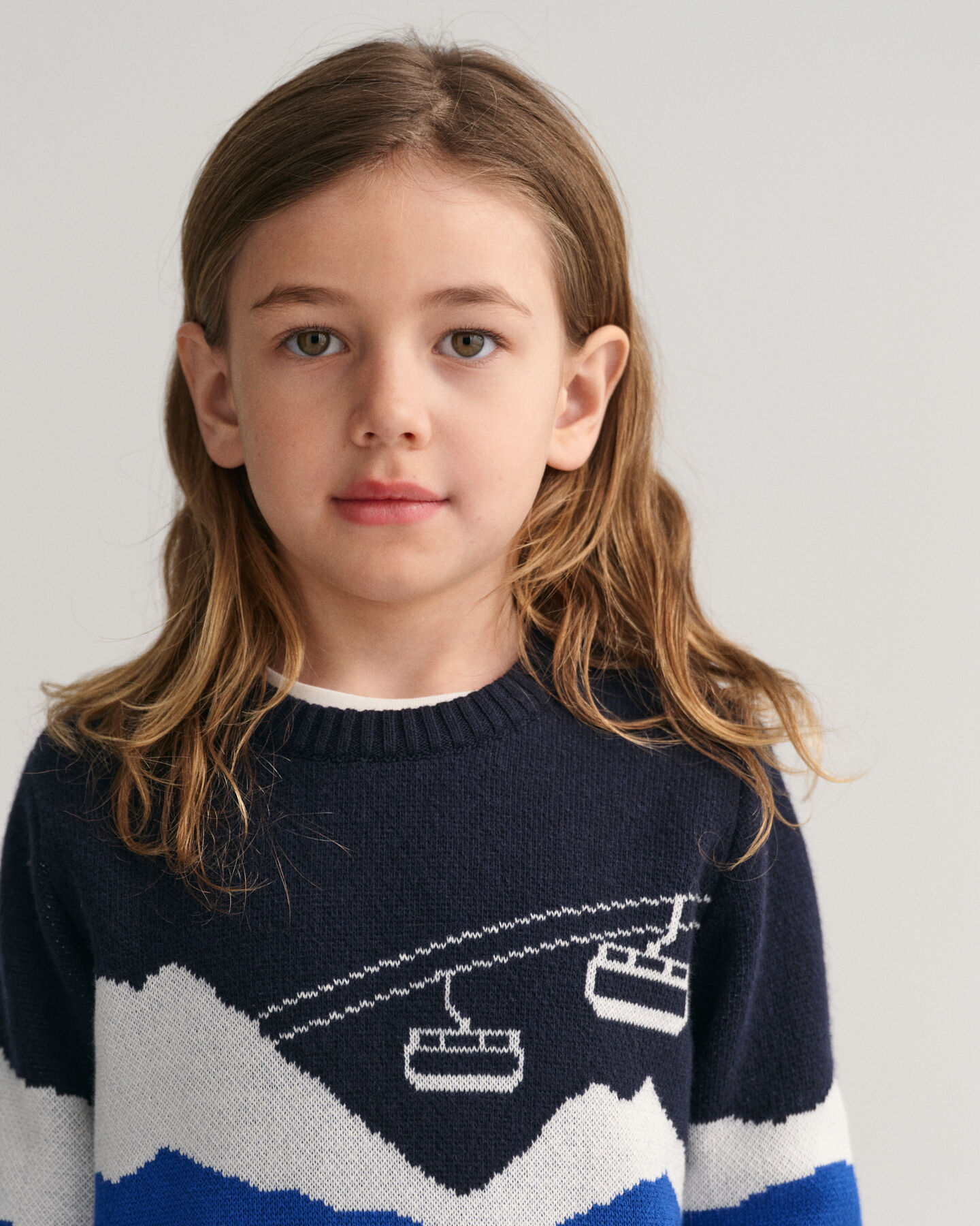 Kids Alpine Jacquard Rundhalspullover