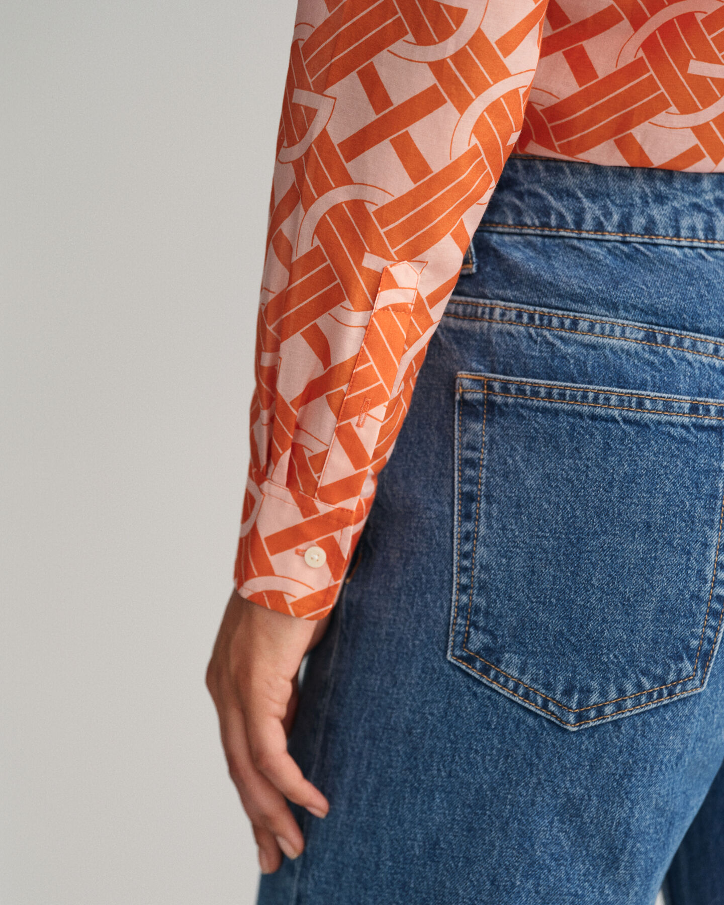 Regular Fit G Patterned Baumwoll Seiden Bluse