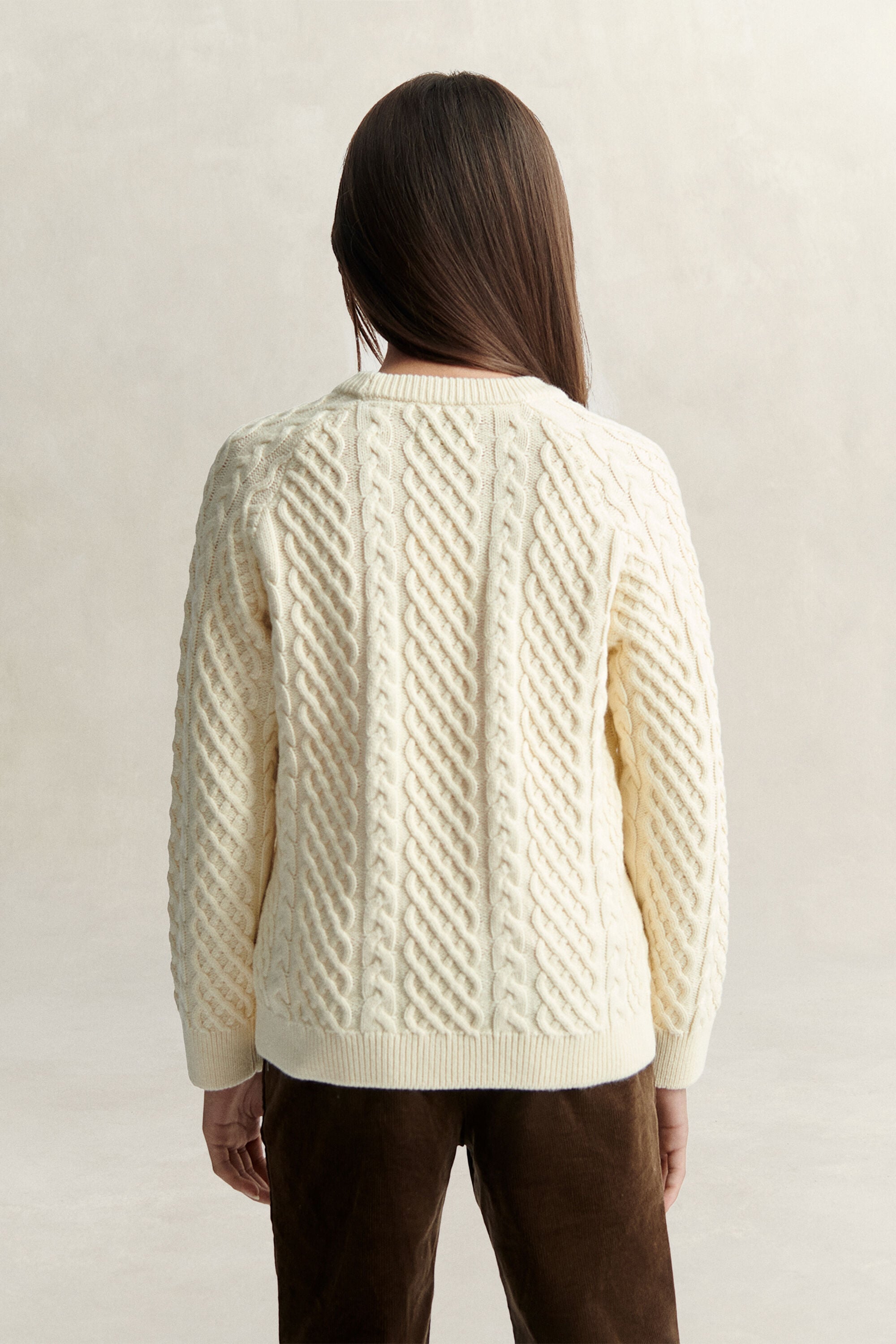 Pull en maille à torsades épaisses Ado Fille