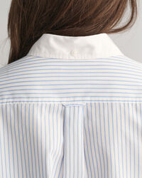 Regular Fit Bluse mit Kontrastkragen und Streifen