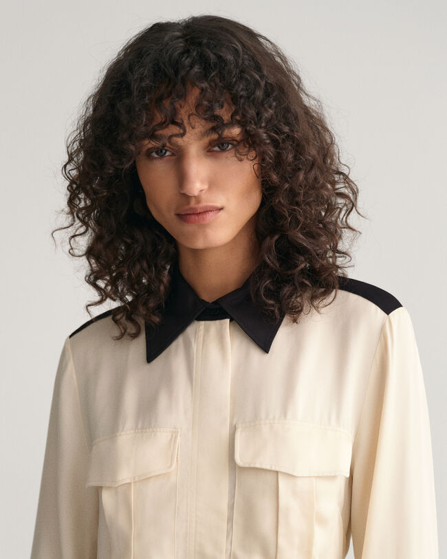 Hemdblusenkleid im Blockfarbendesign