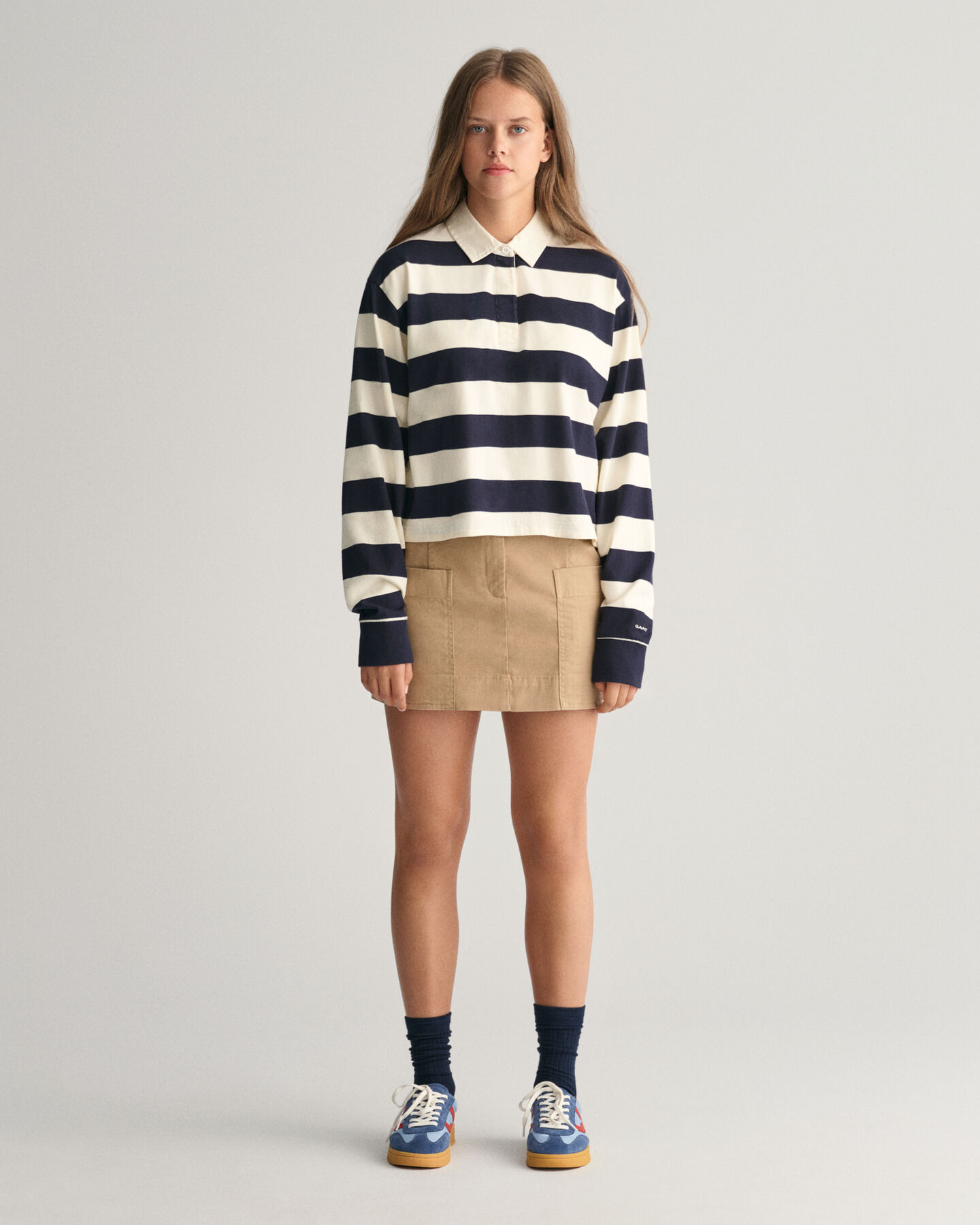 Teens Girls Verk&uuml;rzter Rugger mit Streifen