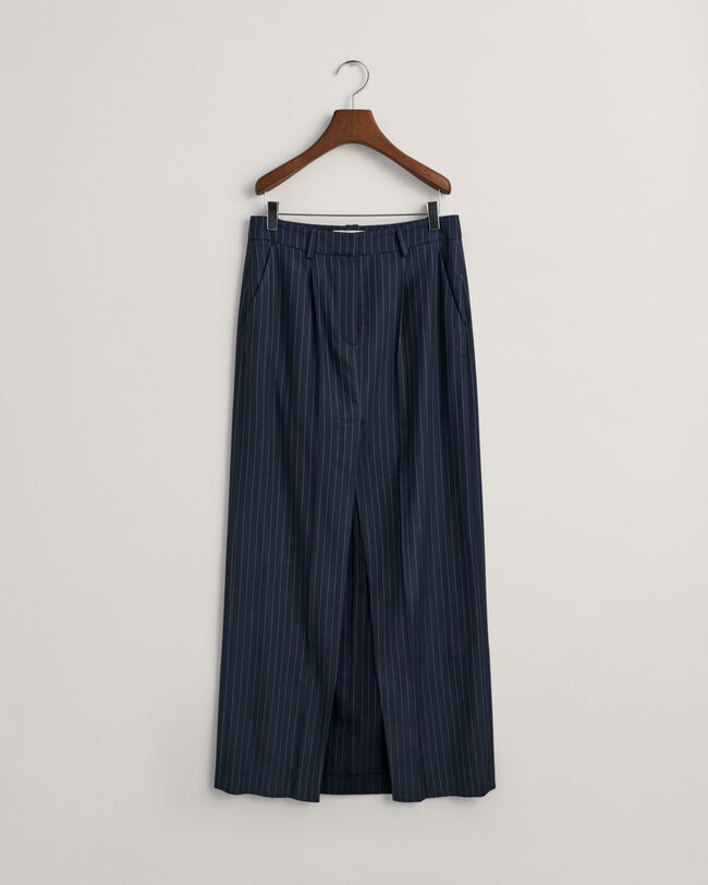 Plissierter Pinstripe Maxirock