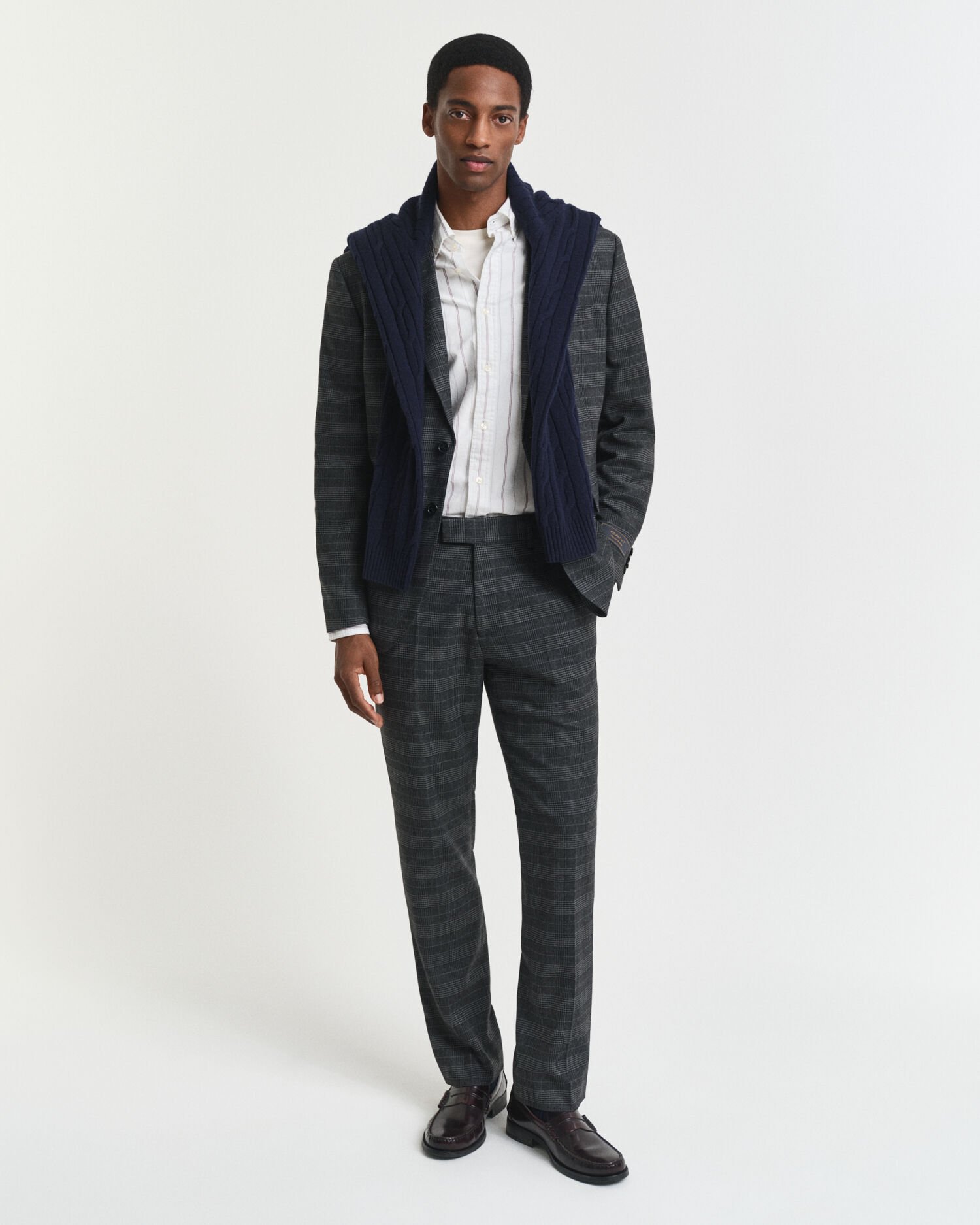 Slim Fit Glen Check Suit Pants