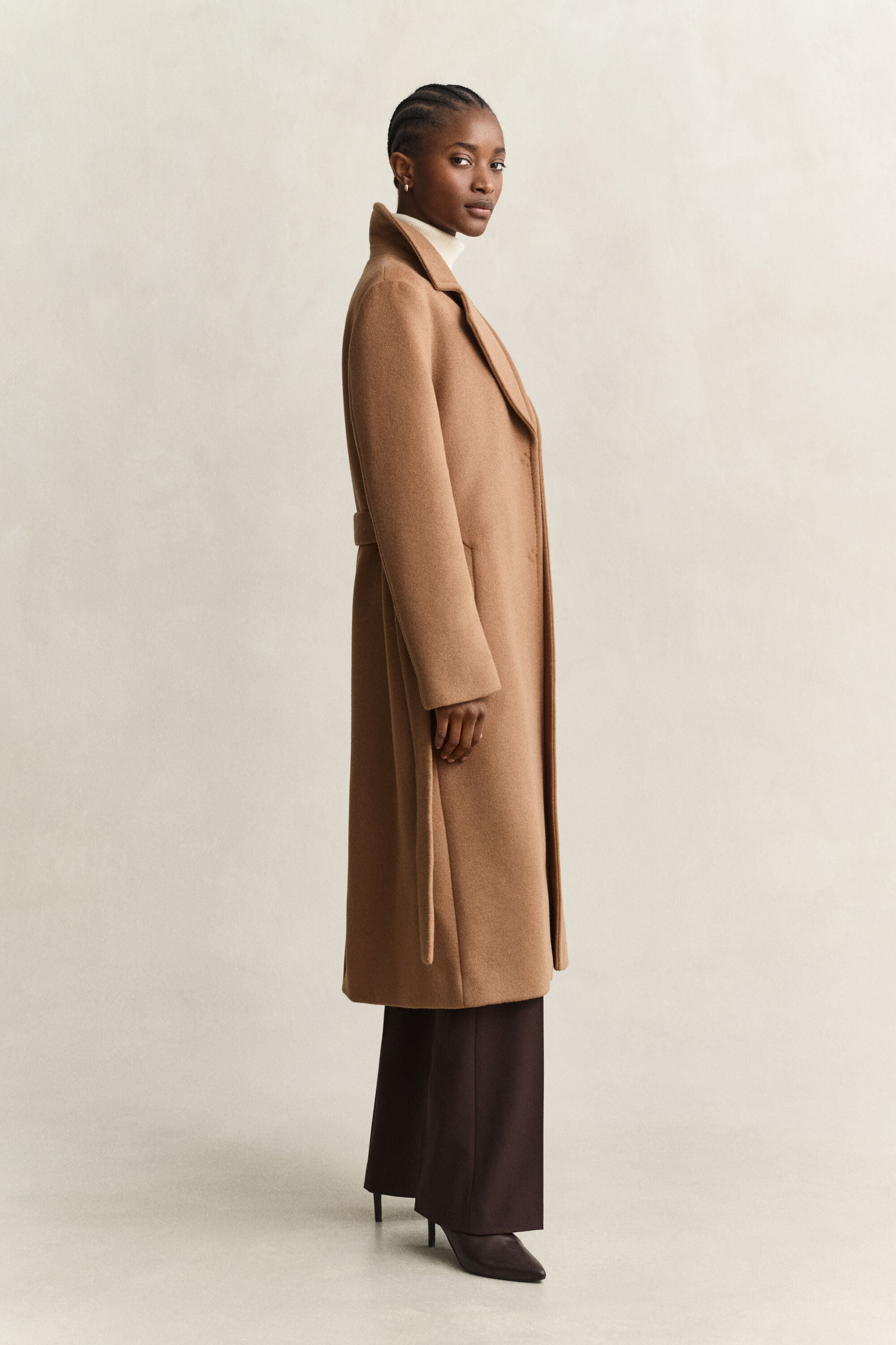 Belted Wool Blend Coat