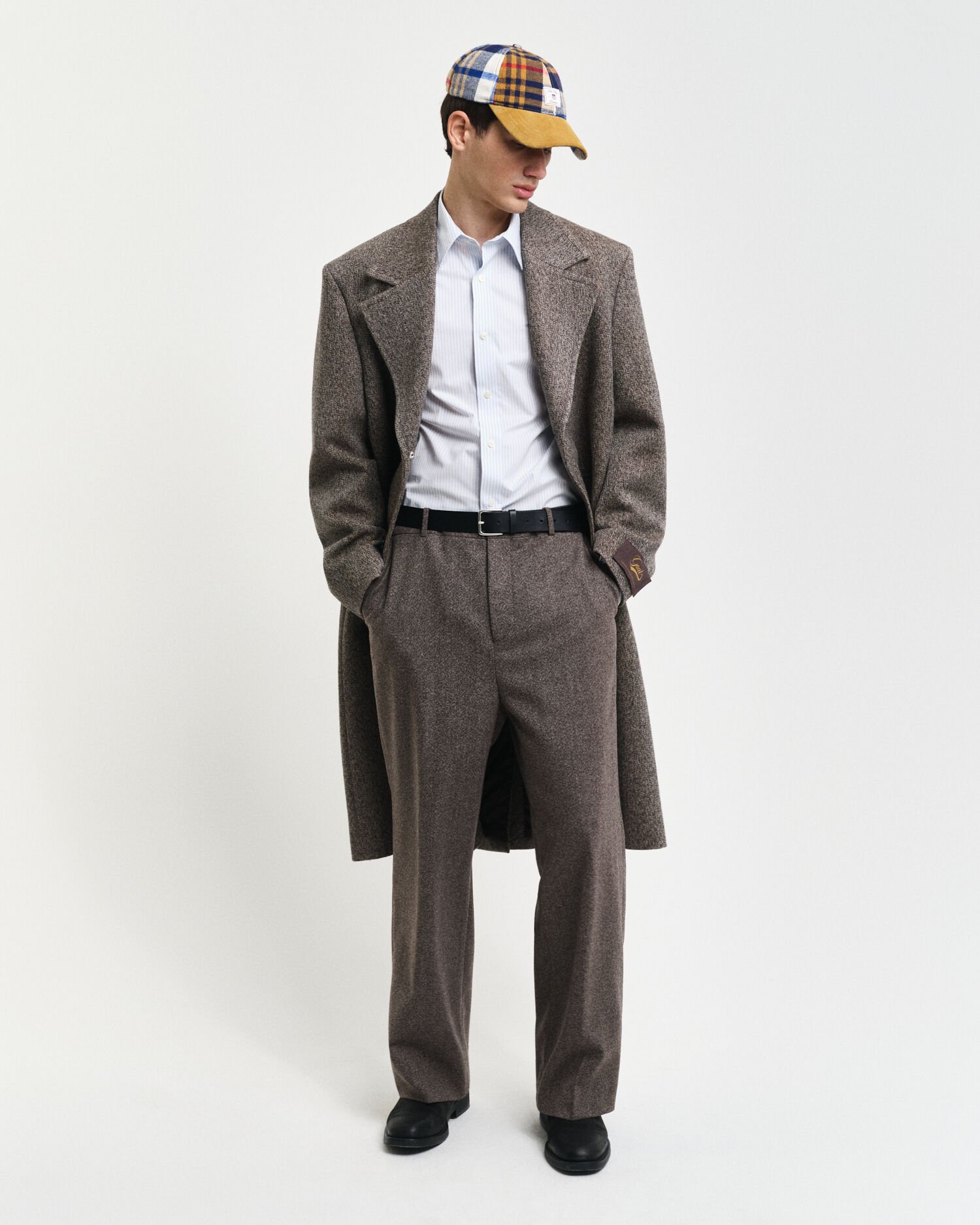 Camicia in popeline elasticizzato a righe slim fit