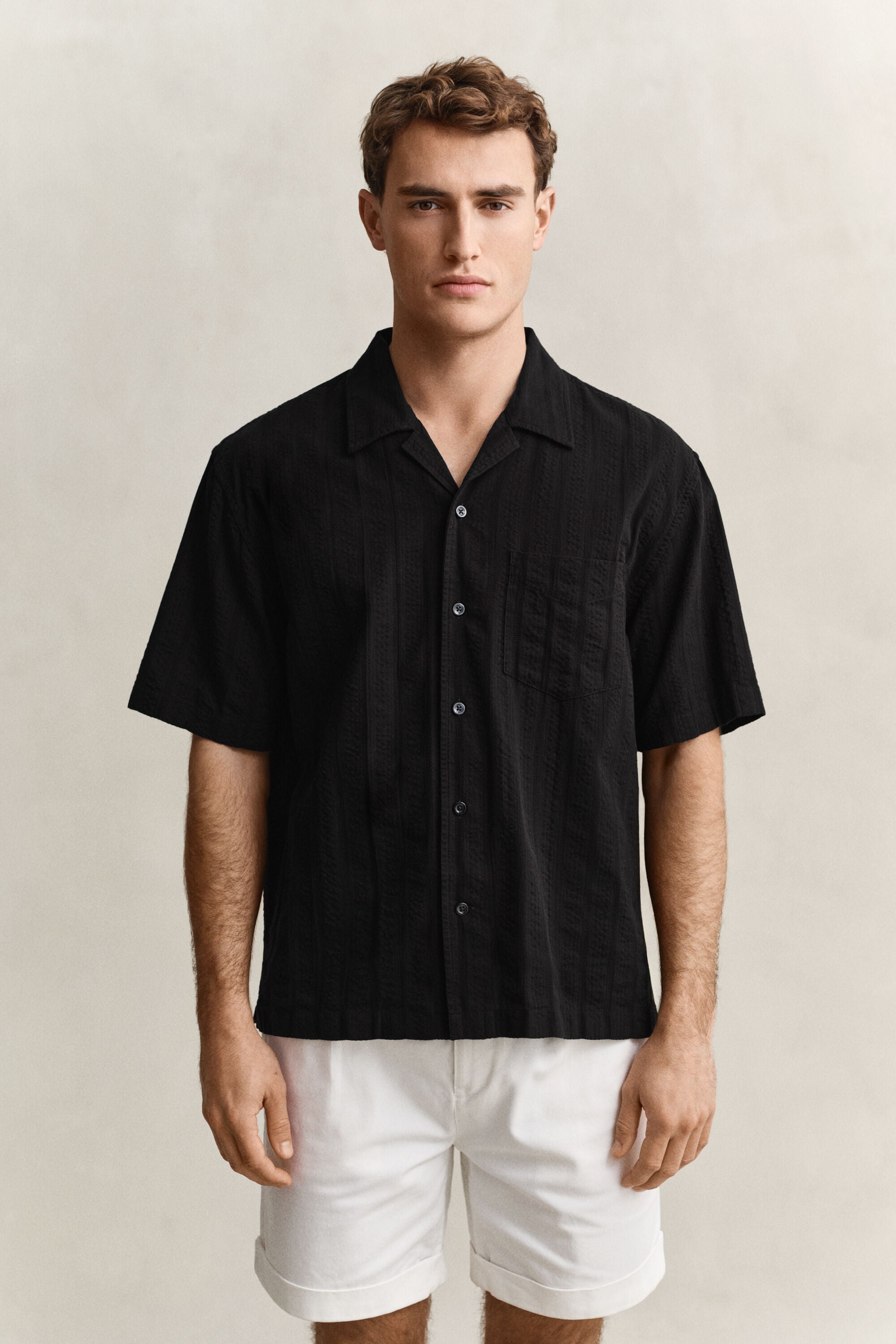 Relaxed Fit Dobby Stripe Hemd