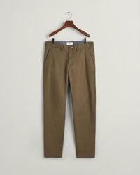 Schmal zulaufende Twill Chinohose