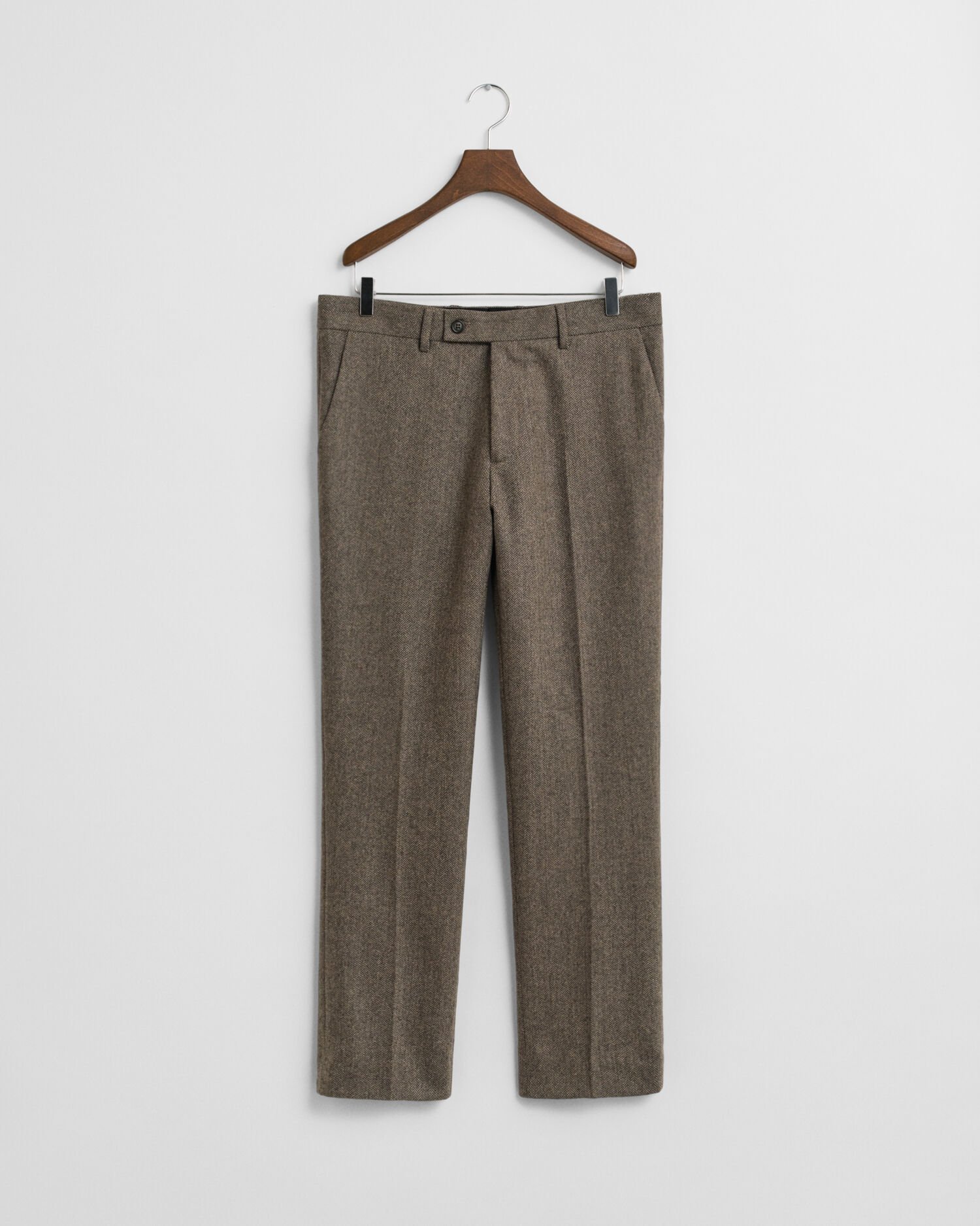 Slim Fit Flannel Herringbone Suit Pants